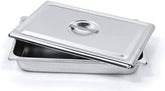 TISCO Lifecare Instrument Tray with Cover 15x12 Inch Stainless Steel Medical Tray