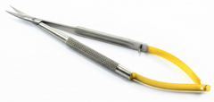 TISCO Lifecare Castroviejo Scissor Tungsten Carbide 8" Curved Stainless Steel Microsurgical Instrument