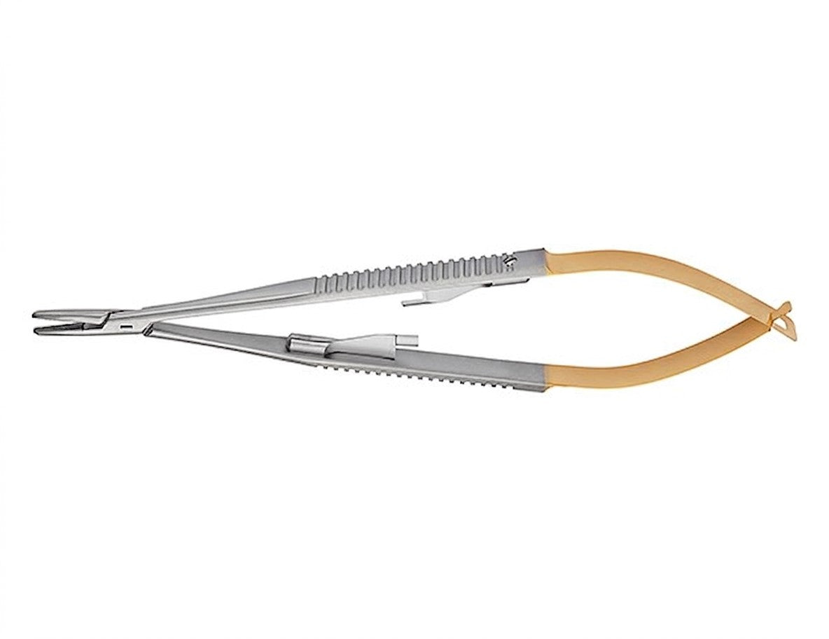 TISCO Lifecare Castroviejo Needle Holder with Lock with  Tungsten Carbide 5 Inch Straight (Round)