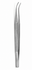 TISCO Lifecare Kirby Iris Forceps 1×2 Teeth Curved – Precision Ophthalmic Microsurgical Instrument