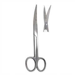 TISCO Lifecare Dressing Scissor Curved (Both Tips Pointed) 7" Stainless Steel Surgical Scissors