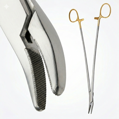TISCO Lifecare Finochietto Needle Holder Angled Tip with T.C. 25 CM / 10 Inch Stainless Steel Surgical Instrument