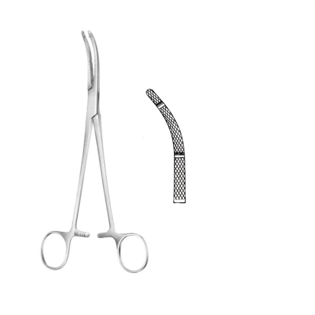 TISCO Lifecare Curved Hysterectomy Clamps 20 cm / 8 Inch Stainless Steel Surgical Instrument