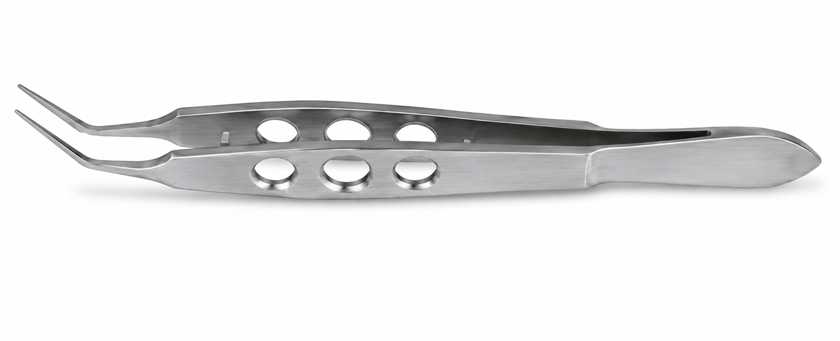 TISCO Lifecare Macpherson Forceps 8MM Angled 1×2 Teeth – Premium Ophthalmic Instrument for Precision Tissue Handling