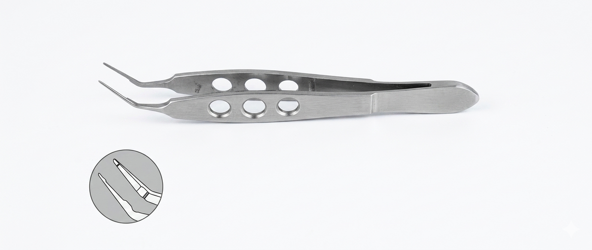TISCO Lifecare Kelman Macpherson Forceps 11mm Angled – Precision Ophthalmic Surgical Instrument