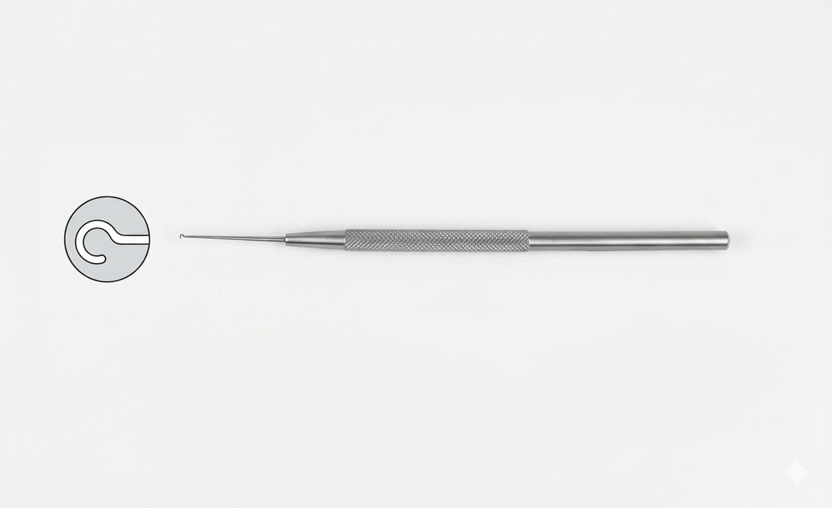 TISCO Lifecare Knolle Iris Hook Very Blunt Straight Stainless Steel Ophthalmic Surgical Instrument