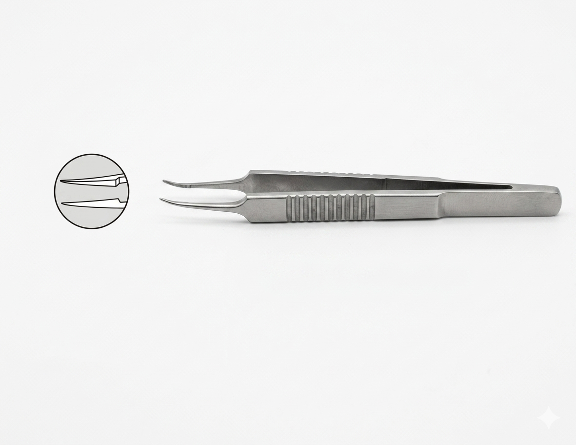 TISCO Lifecare Tying Forceps  Micro Curved Big – Precision Microsurgical Instrument for Advanced Suturing Control
