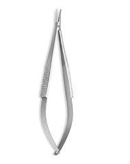 TISCO Lifecare Needle Holder Micro Extra Delicate Curved W/O Lock Stainless Steel Ophthalmic Surgical Instrument