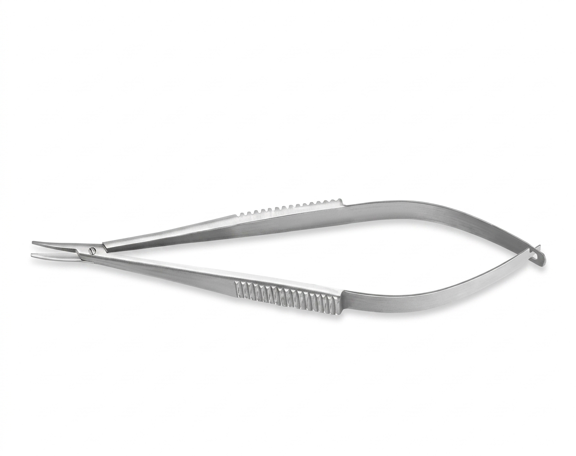 TISCO Lifecare Needle Holder Micro Extra Delicate Curved With Lock Stainless Steel Ophthalmic Surgical Instrument